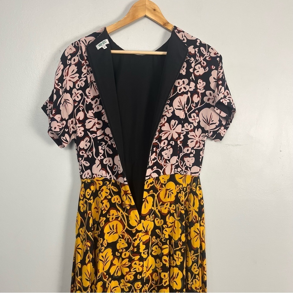 KENZO Women's Soft Flare Dress - Multi silk asymmetrical size 38 / us 6 - Picture 13 of 14